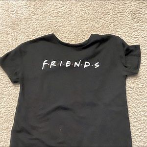 Black , with friends lettering
